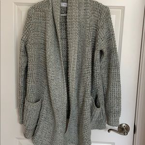 blue/grey chunky knit cardigan
